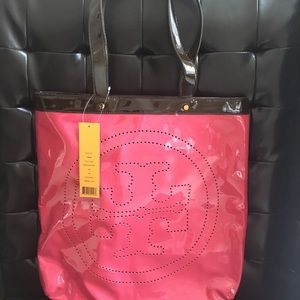 Tory Burch patent leather large tote